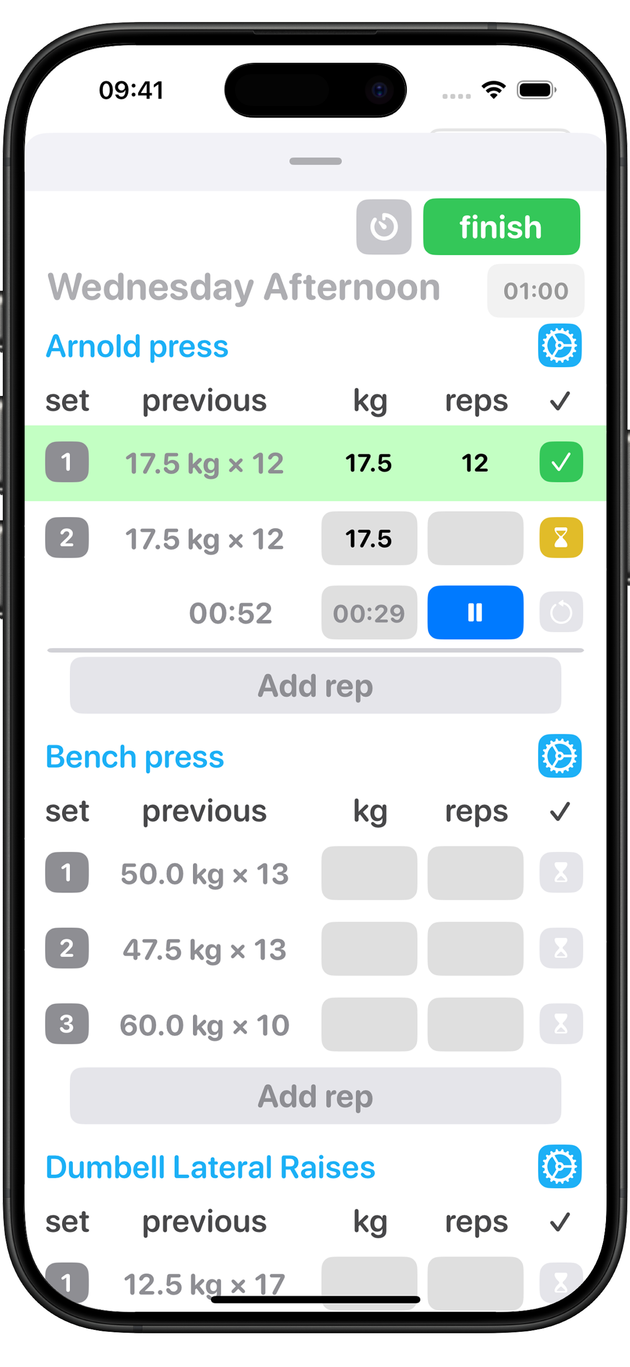 Log Workout Screen